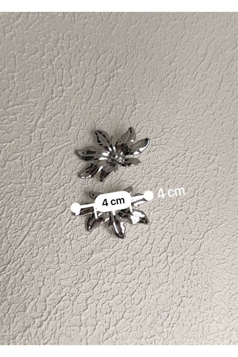 Heliophilia Silver Pendientes de Latón Plateados